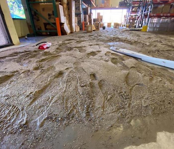 Mud on warehouse floor